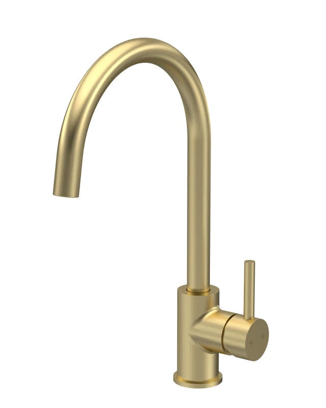Image of Balterley Kitchen Mono Mixer Tap with 1 Lever Handle Brushed Brass 436mm Bronze