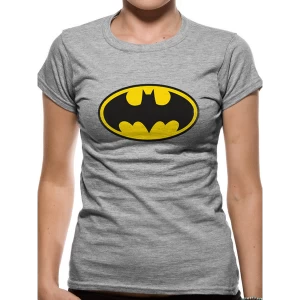 Image of Batman - Logo Womens Medium Fitted T-Shirt - Grey