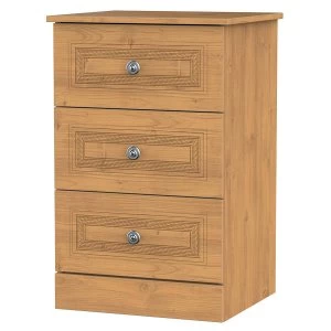 Image of Robert Dyas Loxley Ready Assembled 3-Drawer Bedside Table -Oak