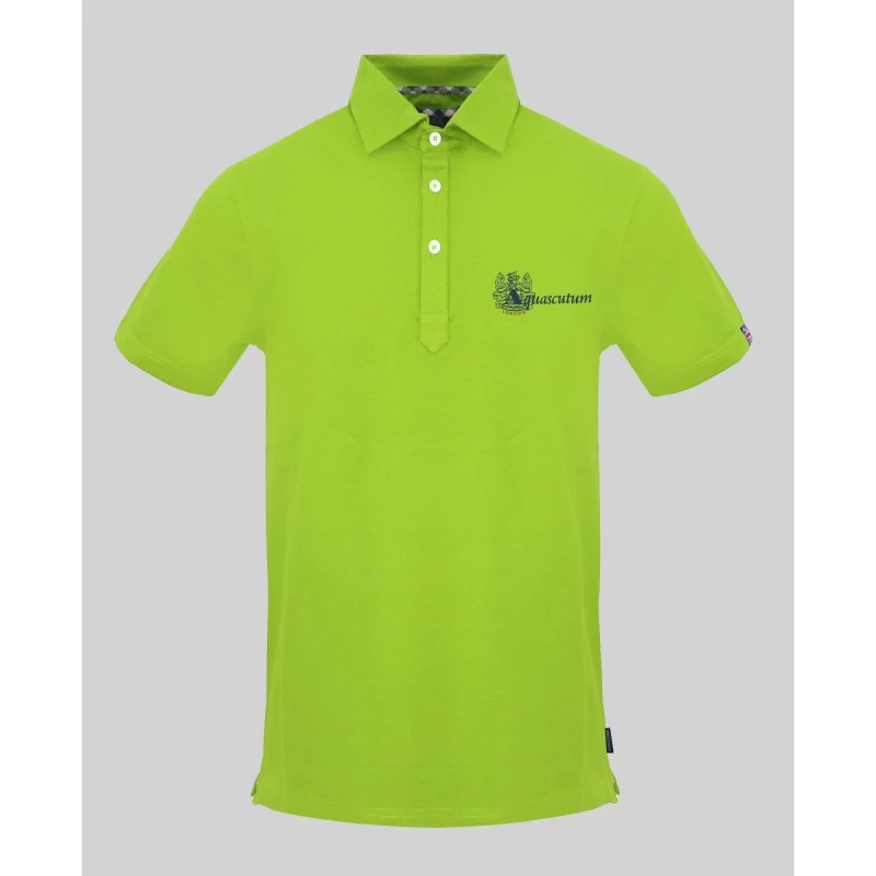 Image of Aquascutum Mens Polo Short Sleeve Polo Shirt Lime male Small