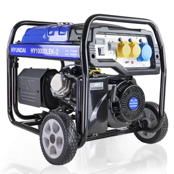 Image of Hyundai The 8kW/10kVA* Recoil and Electric Start Site Petrol Generator HY10000LEK-2