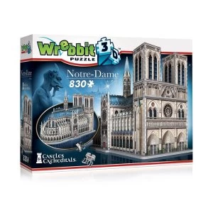 Image of Wrebbit 3D Notre Dame Cathedral Jigsaw Puzzle - 830 Pieces