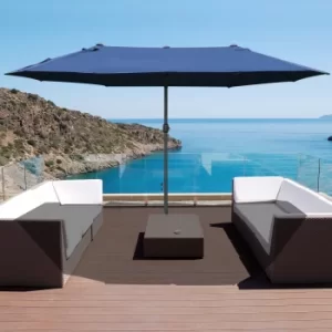 Image of Outsunny 4.6m Garden Parasol Double-Sided Sun Umbrella Patio Market Shelter Canopy Shade Outdoor Dark Blue