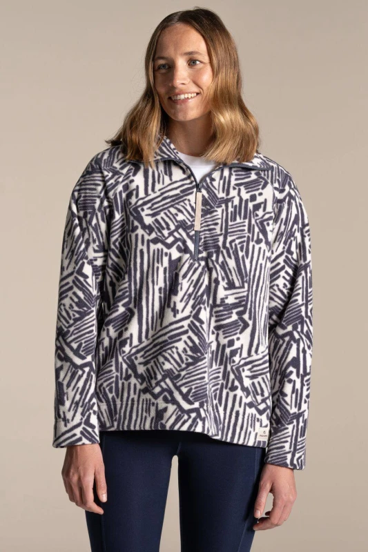 Image of Craghoppers Womens Annjela Half Zip Printed Fleece in Cream Size: 8 Cream Female 8