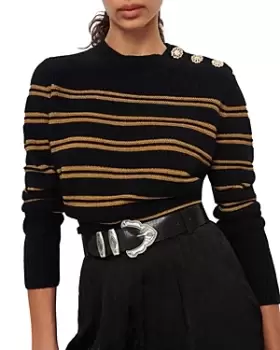 Image of ba & sh Kahel Striped Button Shoulder Sweater