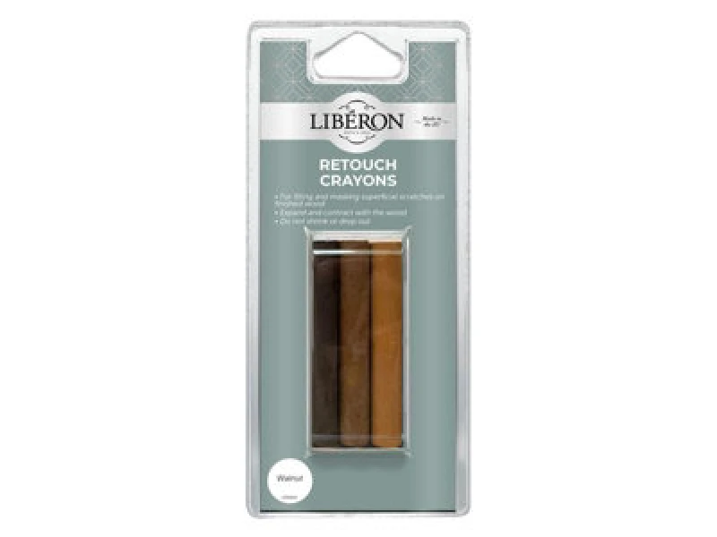 Image of Liberon 126930 Retouch Crayons Walnut 3 Pack Librcwn