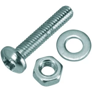 Image of Wickes Machine Screws with Pozi Head Nut and Washer - M4 x 20mm Pack of 10