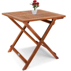 Image of Side Table Acacia Wood 70x70x73cm Foldable