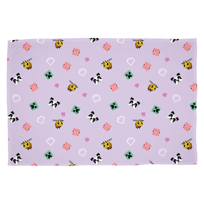 Image of Minecraft Minecraft Closeup Fleece Blanket Purple unisex 100x150cm