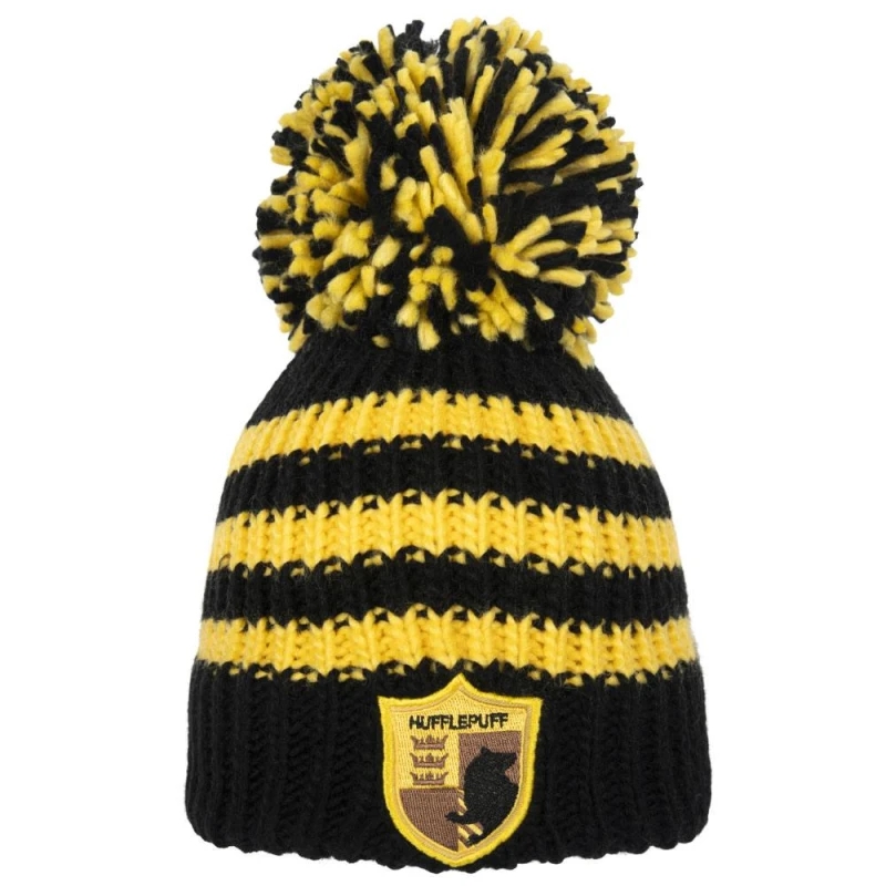 Image of Harry Potter Mens Hufflepuff Bobble Beanie Multicolor Male One Size