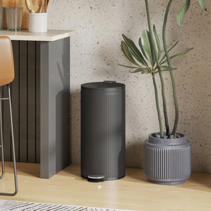 Image of HOMCOM HOMCOM Kitchen Bin, 30 Litre Pedal Rubbish Bin with Removable Bucket, Black Size: 30L Black 30L Unisex 5063603396760