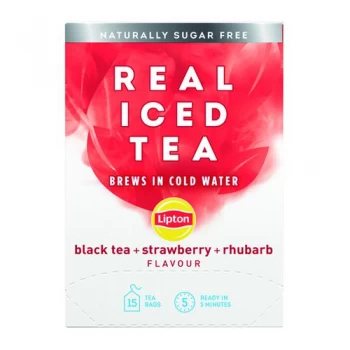 Image of Lipton Cold Brew Black Tea Strawberry and Rhubarb Pack of 15 67737988