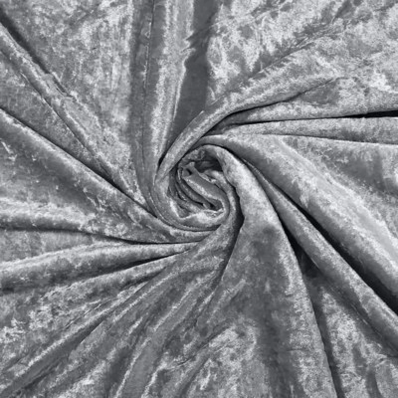 Image of Intimates Crushed Velvet Ready Made Eyelet Curtains in Silver Size: 168cm width x 229cm drop Silver Unisex 168cm width x 229cm drop