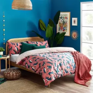 Image of Furn. Kitta Pink Watermelon Duvet Cover and Pillowcase Set Pink/Blue/White
