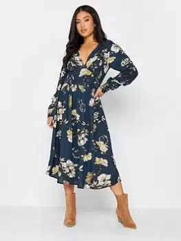 Image of PixieGirl Petite Midaxi Tea Dress, Blue, Size 6, Women