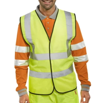 Image of Bseen EN ISO 20471 Vest Orange (Bulk Pack) Saturn Yellow - Size L