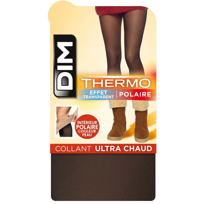 Image of Dim Womens fleece tights DIM effet transparent Thermal 80D Noir Female Taille 1/2