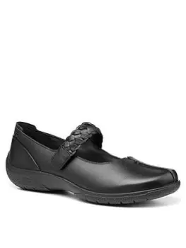 Image of Hotter Shake II Wide Fit Ballerina Shoe - Black, Size 5, Women