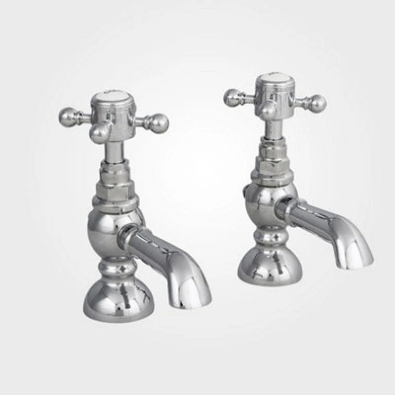 Image of Nes Home Churchill Traditional Chrome Cross Head Twin Bath Filler Taps