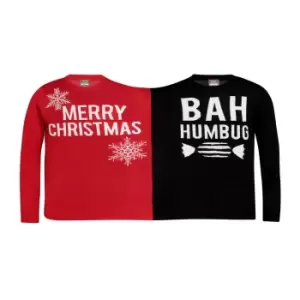 Image of Christmas Shop Twin Christmas Humbug Jumper (One Size) (Red/Black)