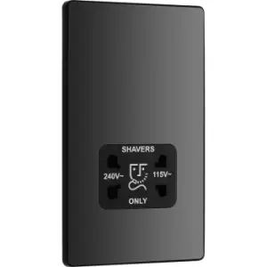 Image of BG Evolve Chrome ( Ins) Dual Voltage Shaver Socket 115/240V in Black Steel
