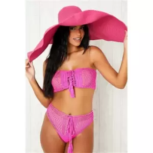 Image of I Saw It First Pink Extreme Oversized Straw Hat - Pink