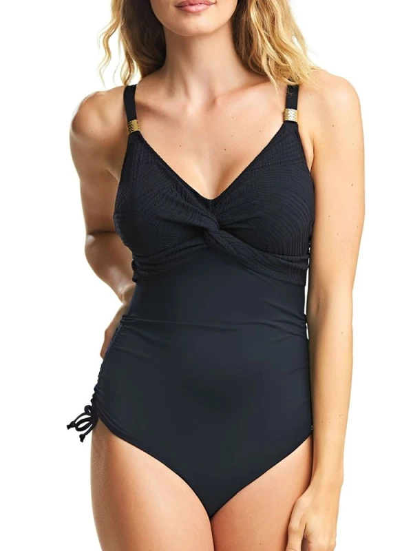 Image of Fantasie Womens Ottawa Swimsuit in Black Size: 36G Black Female 36G