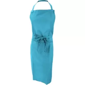 Image of Jassz Bistro Unisex Bib Apron With Pocket / Barwear (One Size) (Caribbean Blue) - Caribbean Blue
