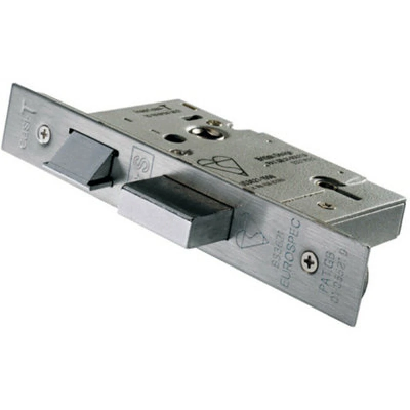 Image of Loops 64mm 5 Lever BS Rated Sashlock Square Forend Satin Steel Door Latch Metallics unisex