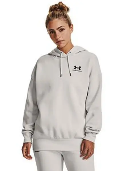 Image of Under Armour Training Essentials Fleece Hoodie - White/Black