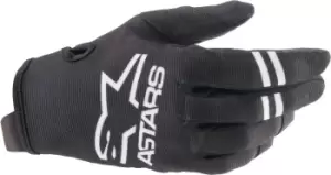 Image of Alpinestars Radar Youth Motocross Gloves, black-white, Size S, black-white, Size S