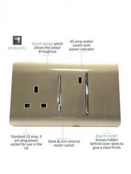 Image of Trendiswitch 13Amp Cooker Switch & Socket Std Gold