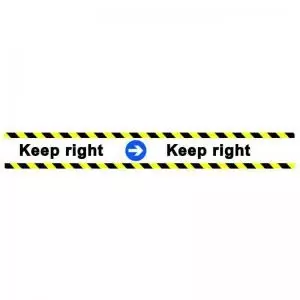 Image of Keep Right Floor Graphic adheres to most smooth clean flat surfaces