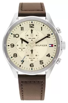 Image of Tommy Hilfiger 1792003 Mens Axel Cream Chronograph Dial Watch