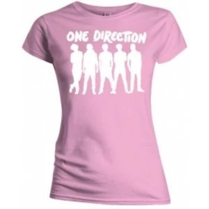 Image of One Direction Silhouette Wht on Pink Skinny TS: Small