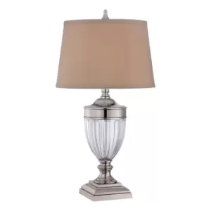 Image of Table Lamp Highly Polished Nickel Finish LED E27 100W Single Bulb d02195