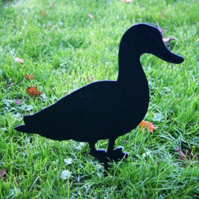 Image of Poppy Forge Duck - Hand Made By Traditional Forge Powder Coated Steel Garden Ornament - Steel - H30 Cm - Black