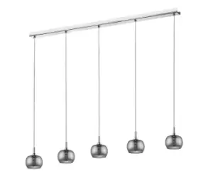 Image of Deni 5 Light Chrome Bar Pendant Ceiling Light