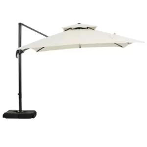 Image of Outsunny 360 Rotation Roma Cantilever Parasol - Beige
