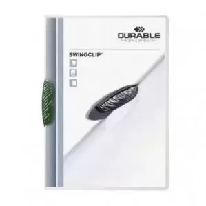 Image of Durable SWINGCLIP&reg; A4 Clip Folder Dark Green Pack of 25
