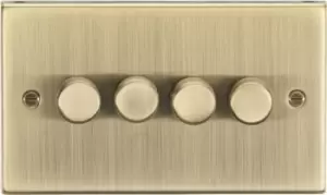 Image of Knightsbridge 4G 2-way 10-200W (5-150W LED) trailing edge dimmer - Square Edge Antique Brass - CS2184AB