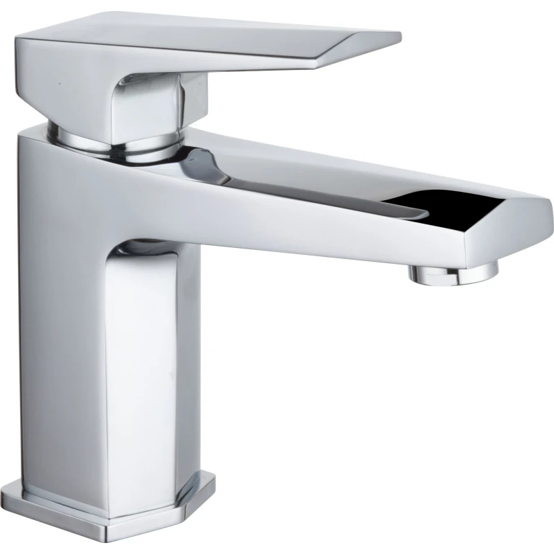 Image of Balterley Square Mono Basin Tap Push Button Waste Chrome Silver