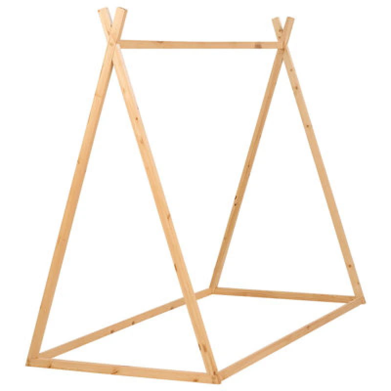 Image of Beliani Kids Bed Teepee Pine Wood Saurat 90 X 200 Cm (Eu Single) Light Brown