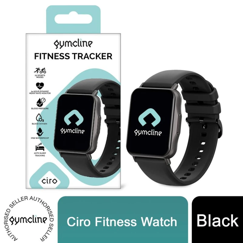 Image of Gymcline Gymcline Ciro Fitness Tracker: 25 Sports Modes, IP68 Water Resistant, Black