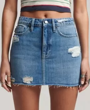 Image of Superdry Vintage Denim Mini Skirt