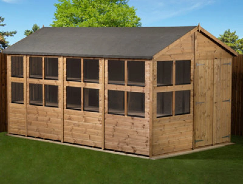 Image of Empire Sheds Empire Apex Potting Shed 8X14 Double Door