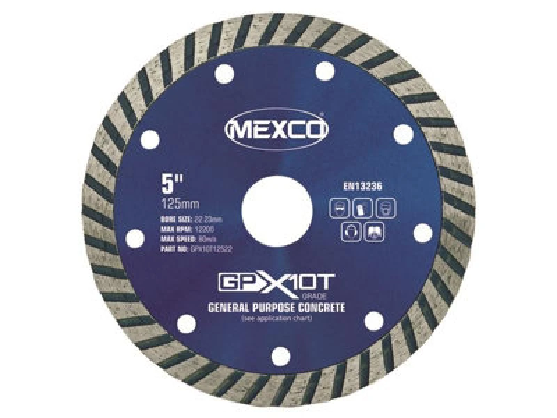 Image of Mexco Gpx10T12522 Gp Concrete Turbo Diamond Blade 125 X 22mm Mexgpx10T125