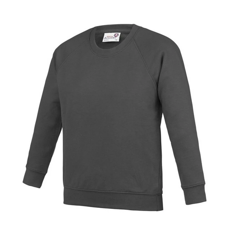 Image of AWDis Academy Raglan Sweatshirt in Charcoal Size: XS Charcoal Unisex XS