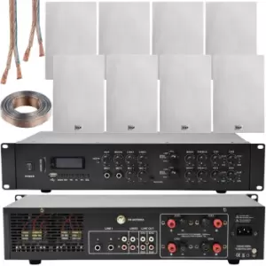 Image of 1100W Bluetooth Sound System & 8x 140W In Wall Speakers - 4 Zone Multi Room Amp