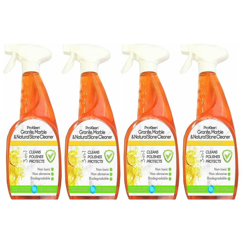 Image of ProKleen Granite, Marble & Natural Stone Worktop Cleaner Spray 4 x 750ml Orange unisex